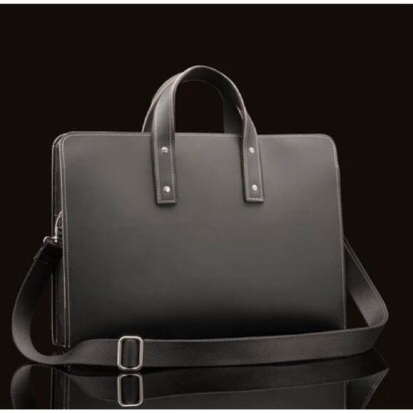 Vacavaliente Recycled Leather Briefcase Argentina Black Robb Vices Set Sale !!! - Picture 1 of 11